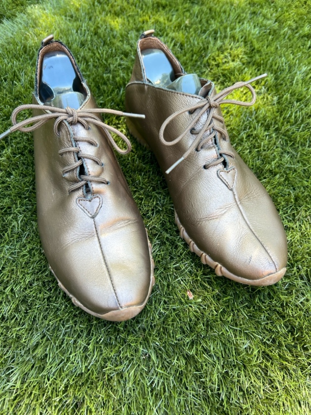 Litfoot vintage bronze leather booties W 38